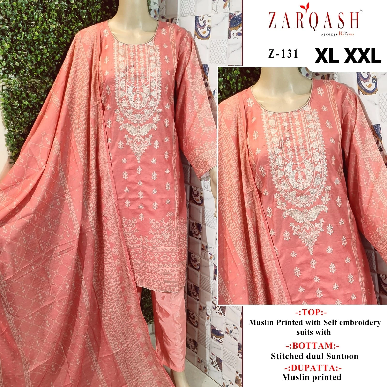 Zarqash Aaliya Vol 8 Muslin Cotton Wholesale Pakistani Readymade Salwar Suit Catalog — Wholesale Salwar Suits, MPA wholesale from Surat — view 3